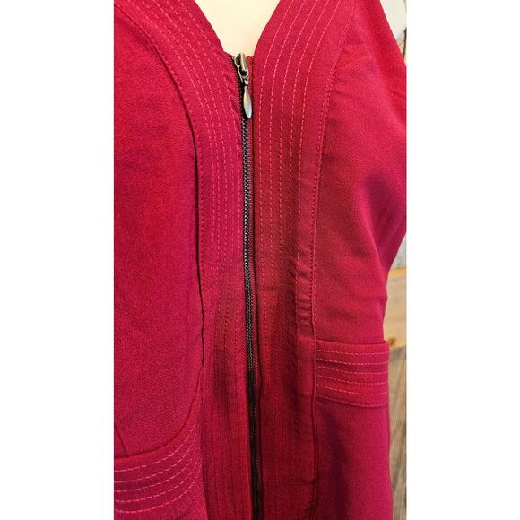 NWT torrid 3X 22 - 24 Peplum Crepe Zip-Front Top chic red layering summer NEW - Picture 3 of 10